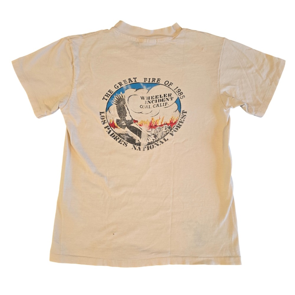 Vintage‎ 80s Great Fire Of 1985 Ojai California T Shirt Hanes Beefy T Small USA